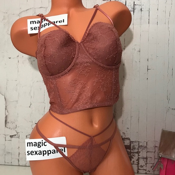 Victoria's Secret Other - VS LUXE 34DD 36D BRA M PANTY SET STRAPPY CAGED